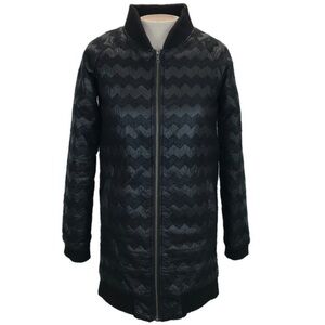 Anthropologie Nümph Black Quilted Chevron Winter Coat